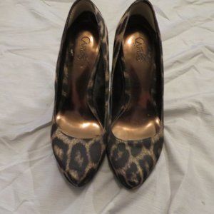 A set of Carlos Santana leopard print heels size 7 1/2, light worn.